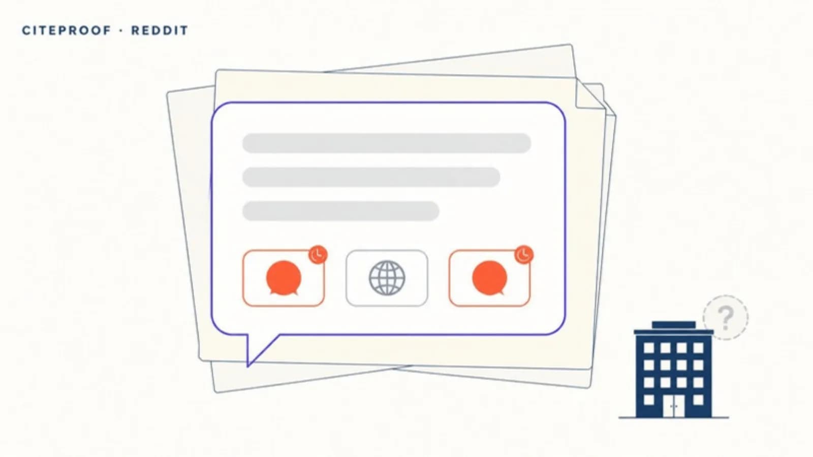 An AI answer built from two old forum threads while the brand's own site sits unconnected in the corner