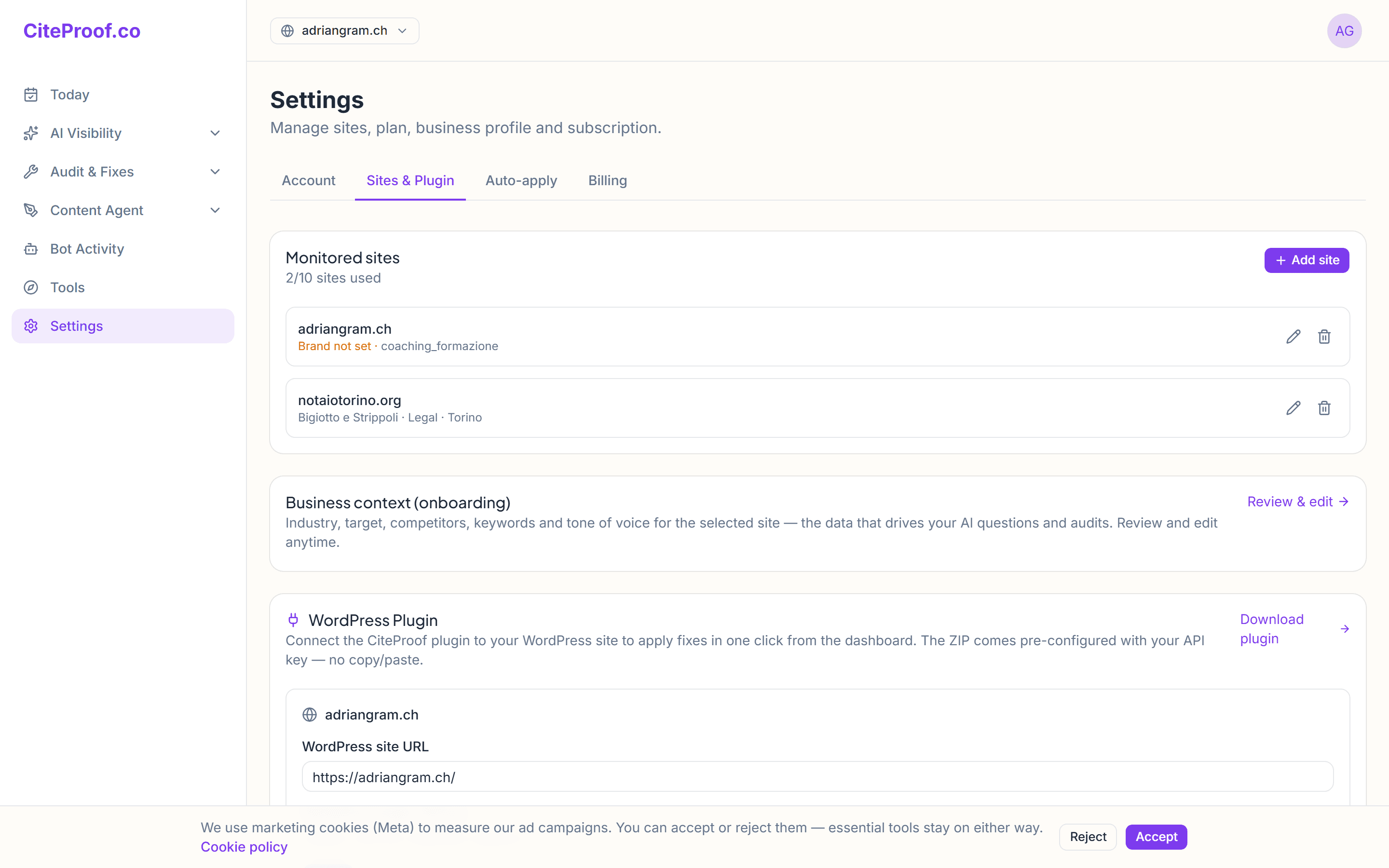 Connect your site