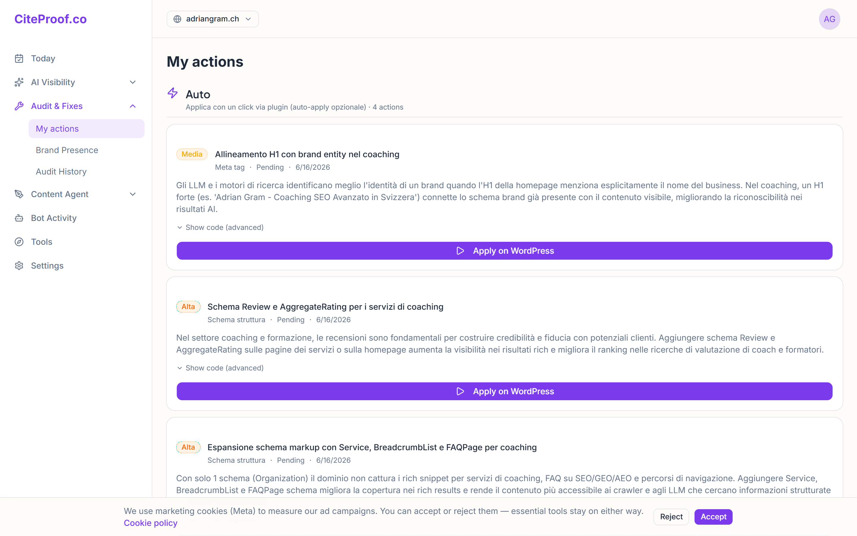 Applying fixes