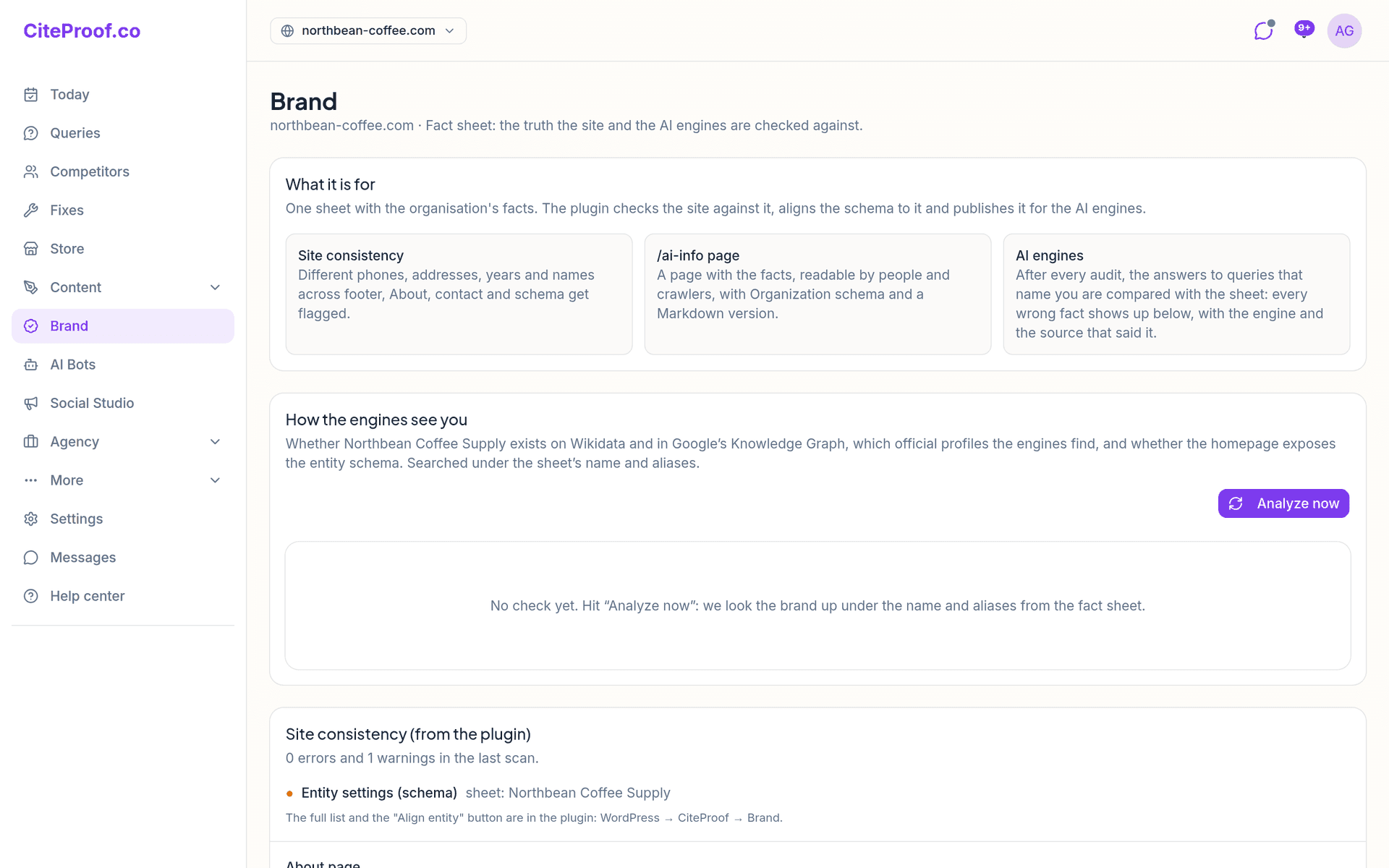 The Brand page: what it is for, How the engines see you, site consistency